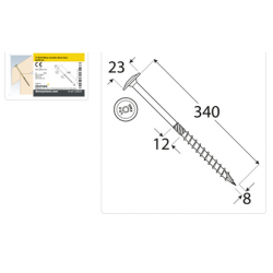 DMX 320834 - CT 08340 Wkręt ciesielski 8x340 - (50/op) 